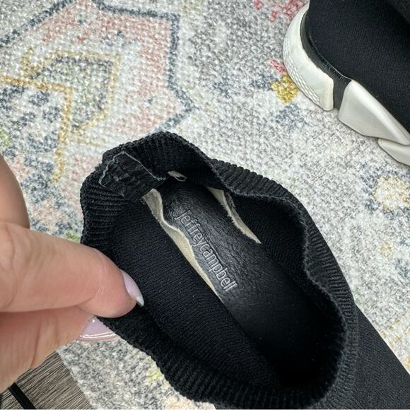 Jeffrey Campbell Black White High Top Redman Scuba Sock Sneaker Size 8.5 - Picture 6 of 7